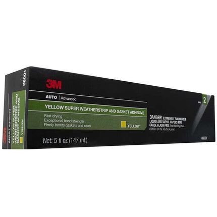3M 08001 - Super Weatherstrip and Gasket Adhesive, 5 oz Tube, Paste, Yellow, 24 hr Curing