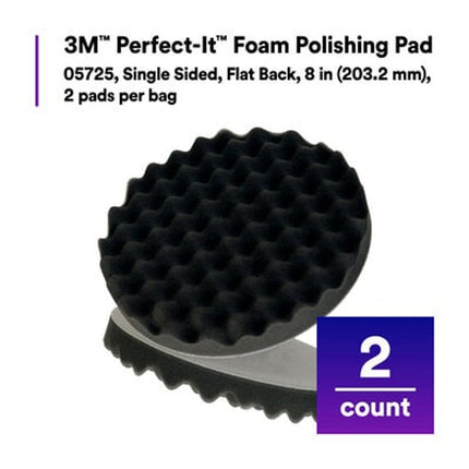 3M 05725 - Perfect-It Black Foam Polishing Pad, Flat Back (8in, 2 Pcs)