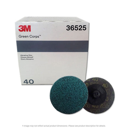 3M 36525 - 40 Grit Green Corps Roloc Abrasive Disc (2in, 25 Pcs)