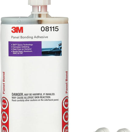 3M 08115 - Panel Bonding Adhesive 200 mL Dual Syringe Cartridge, Viscous Liquid, Black, 1.2, 24 hr Curing