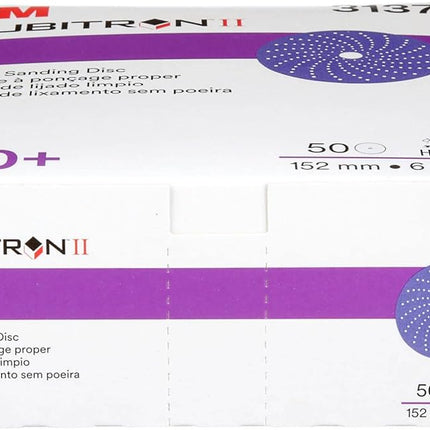 3M 31371 - 80 Grit Cubitron II Clean Sanding Abrasive Disc (6in, 50 Pcs, Holes)