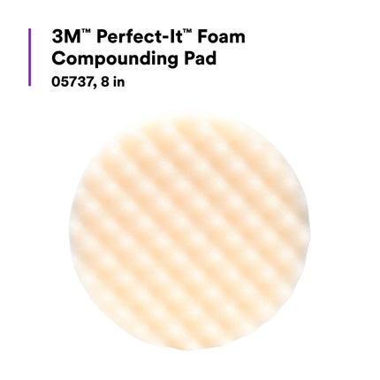 3M 05737 - Perfect-It White Foam Polishing Pad, Flat Back (8in)