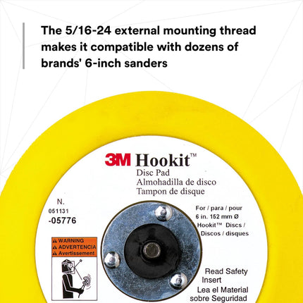 3M 05776 - 6" Hookit Velcro Disc Pad