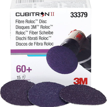 3M 33379 - 60 Grit Cubitron II Fibre Roloc Disc (2in, 15 Pcs)