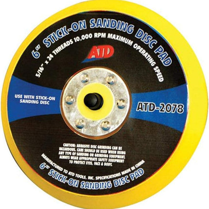 ATD 2078 - 6" Stick On Sanding Disc Pad