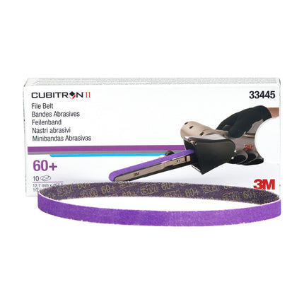 3M 33445 - 60 Grit Sanding File Belt (10 Pcs, 0.5in x 18in)
