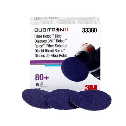 3M 33380 - 80 Grit Cubitron II Fibre Roloc Disc (2in, 15 Pcs)