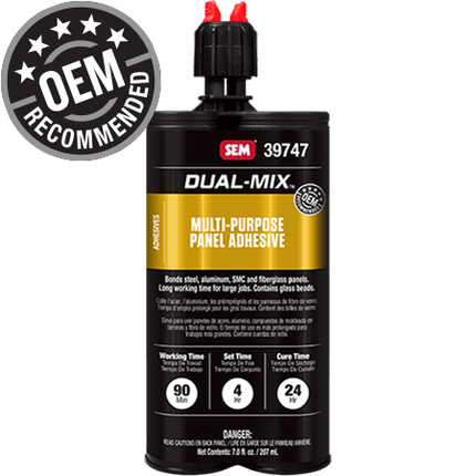 SEM 39757 - Dual-Mix Structural Impact-Resistant Adhesive, 7 oz Cartridge, Liquid, Black
