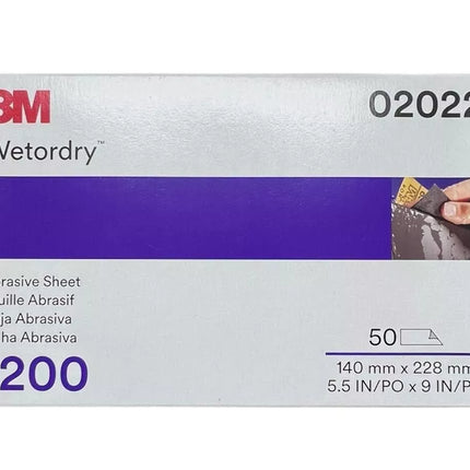 3M Wetordry Abrasive Sandpaper Sheet (02022, 2022), 1200 Grit, 50 Count